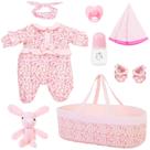 Conjunto de acessórios de roupas para bonecas com berço para 43-56 cm