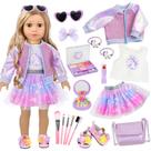 Conjunto de acessórios e roupas de maquiagem para bonecas de 18 polegadas ZQDOLL Conjunto de acessórios e roupas de maquiagem para bonecas de 18 polegadas ZQDOLL