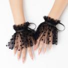 Conjunto de acessórios femininos de malha de renda preta para mãos e pés