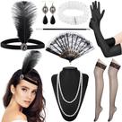 Conjunto de acessórios KEYIDO 1920s Flapper Great Gatsby para mulheres