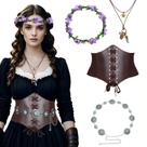 Conjunto de Acessórios Medieval com Cinto Corset e Colar com Coroa Floral Conjunto de Acessórios Medieval com Cinto Corset e Colar com Coroa Floral