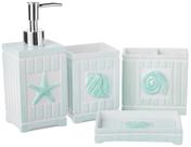 Conjunto de Acessórios para Banheiro Sweet Home Collection - Tema Conchas do Mar