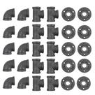 Conjunto de acessórios para tubos Niubid 30 Pack 1/2 polegada de ferro fundido