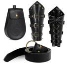 Conjunto de acessórios renascentistas WooHand, 3 peças, bolsa de cinto e braçadeiras