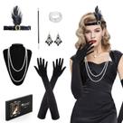Conjunto de acessórios Roontin 1920s Vintage Flapper Gatsby Theme Conjunto de acessórios Roontin 1920s Vintage Flapper Gatsby Theme