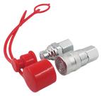 Conjunto de acoplador rápido hidráulico LSQ-FF-02 1/4 NPT com tampas de poeira