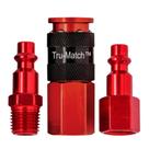 Conjunto de acopladores de plugue de alumínio Tru-Flate 13-207R 1/4 NPT