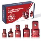 Conjunto de adaptadores de soquete ColumPro Impact 5PCS 1/2 a 3/4, 3/8 a 1/2, 1/4 a 3/8