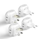 Conjunto de adaptadores de viagem Ceptics Europe Type C, G, pacote com 4
