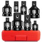 Conjunto de adaptadores e redutores de soquete MTO de 8 peças com unidade 1/4, 3/8, 1/2, 3/4 Conjunto de adaptadores e redutores de soquete MTO de 8 peças com unidade 1/4, 3/8, 1/2, 3/4