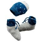 Conjunto de adereços fotográficos para bebês Snuglily Newborn Hat Bootie Blue Conjunto de adereços fotográficos para bebês Snuglily Newborn Hat Bootie Blue