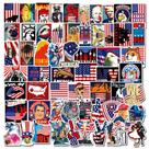 Conjunto de adesivos American President National Flag Cartoon x100