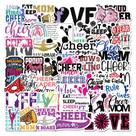 Conjunto de adesivos Cheerleading, decalques de vinil impermeáveis, 50 unidades