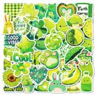 Conjunto de adesivos com tema florestal, decalques de desenhos animados verdes, 50 unidades