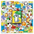 Conjunto de adesivos Cute Cartoon Stamp, 50 peças de decalque de vinil