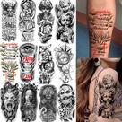 Conjunto de adesivos de tatuagem temporária 16 peças manga completa anjo