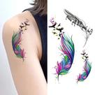 Conjunto de adesivos de tatuagem temporários Oottati Colorful Feather Birds