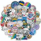 Conjunto de adesivos de voleibol, 100 peças de decalques de vinil impermeáveis
