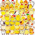 Conjunto de adesivos desenhados à mão Duck Funny Cute Vinyl, 100 unidades