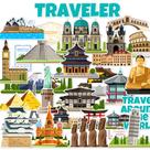 Conjunto de adesivos Europe Cityscape Cartoon PVC impermeável x25