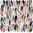 Conjunto de adesivos Feather Theme Aesthetic Boho Vinyl 64 unidades Conjunto de adesivos Feather Theme Aesthetic Boho Vinyl 64 unidades