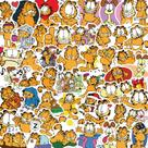 Conjunto de adesivos Garfield Theme Orange Cat Waterproof 50 unidades Conjunto de adesivos Garfield Theme Orange Cat Waterproof 50 unidades