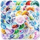 Conjunto de adesivos Magical Glass, 50 peças de arte fofa de doodle desenhada à mão