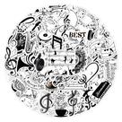Conjunto de adesivos Music Note, 50 unidades de decalques de vinil para laptops