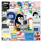 Conjunto de adesivos Programmer, 50 unidades para adultos e adolescentes, desenhos animados engraçados