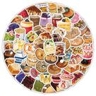 Conjunto de adesivos Realistic Snack, 100 unidades de Candy Drink Bread Vinil