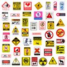 Conjunto de adesivos, sinais de aviso, pacote com 50 unidades, vinil autoadesivo Conjunto de adesivos, sinais de aviso, pacote com 50 unidades, vinil autoadesivo