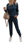 Conjunto de Agasalho Feminino PRETTYGARDEN Azul Marinho com Calça Jogger Tamanho P