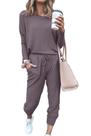 Conjunto de Agasalho PRETTYGARDEN Feminino Cinza com Manga Longa e Calça Jogger Tamanho P Conjunto de Agasalho PRETTYGARDEN Feminino Cinza com Manga Longa e Calça Jogger Tamanho P