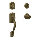 Conjunto de alças de entrada frontal SCHLAGE F60 V CAM 609 GEO Antique Brass
