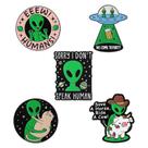 Conjunto de alfinetes de broche Alien Theme Funny UFO, alfinetes de lapela Conjunto de alfinetes de broche Alien Theme Funny UFO, alfinetes de lapela