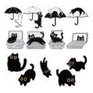 Conjunto de alfinetes de broche Cartoon Black Cat Cute Kitty Lapel Pin Badg
