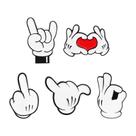 Conjunto de alfinetes de broche Cartoon Hand Gesture Alloy