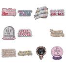 Conjunto de alfinetes de broche com citação feminista, distintivos de lapela em liga leve