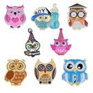 Conjunto de alfinetes de broche, coruja de desenho animado, crachá de lapela de animal fofo