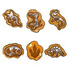 Conjunto de alfinetes de broche Dinosaur Fossil Design Alloy 3,4 x 2,1 cm Conjunto de alfinetes de broche Dinosaur Fossil Design Alloy 3,4 x 2,1 cm