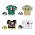 Conjunto de alfinetes de broche em estilo de camiseta com bandeira nacional