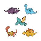Conjunto de alfinetes de broche em liga colorida de desenho animado de dinossauro fofo