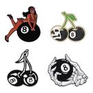 Conjunto de alfinetes de broche: emblemas de lapela esmaltados de liga retrô de 8 bolas