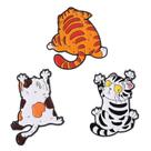 Conjunto de alfinetes de broche Funny Cartoon Cat Enamel Pin x3