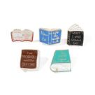 Conjunto de alfinetes de broche, pino de lapela de liga colorida em forma de livro