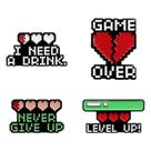 Conjunto de alfinetes de broche Retro Gamer Alloy Blouse Pins Pixel Design