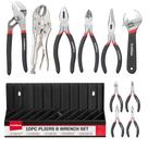 Conjunto de alicates e chaves CRAFTZONE 10PC com rack de armazenamento em aço carbono