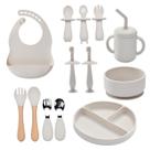 Conjunto de alimentação de bebê de silicone SILI FACTORY 13PCS branco