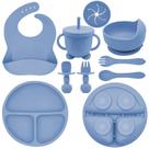 Conjunto de alimentação para bebês de silicone Munlinder com ventosas e babador