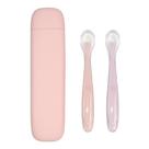 Conjunto de alimentação para bebês de silicone Spoon Little Rawr Stage 1 rosa